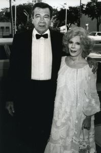 Walter Matthau and wife Carol 1983, LA.jpg